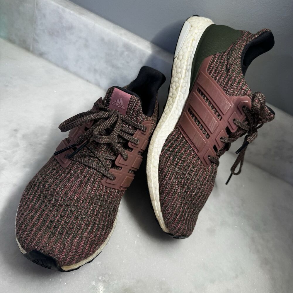 Adidas Ultraboost 4.0 Women's Size 11 Running Shoes - Pink & Olive Green